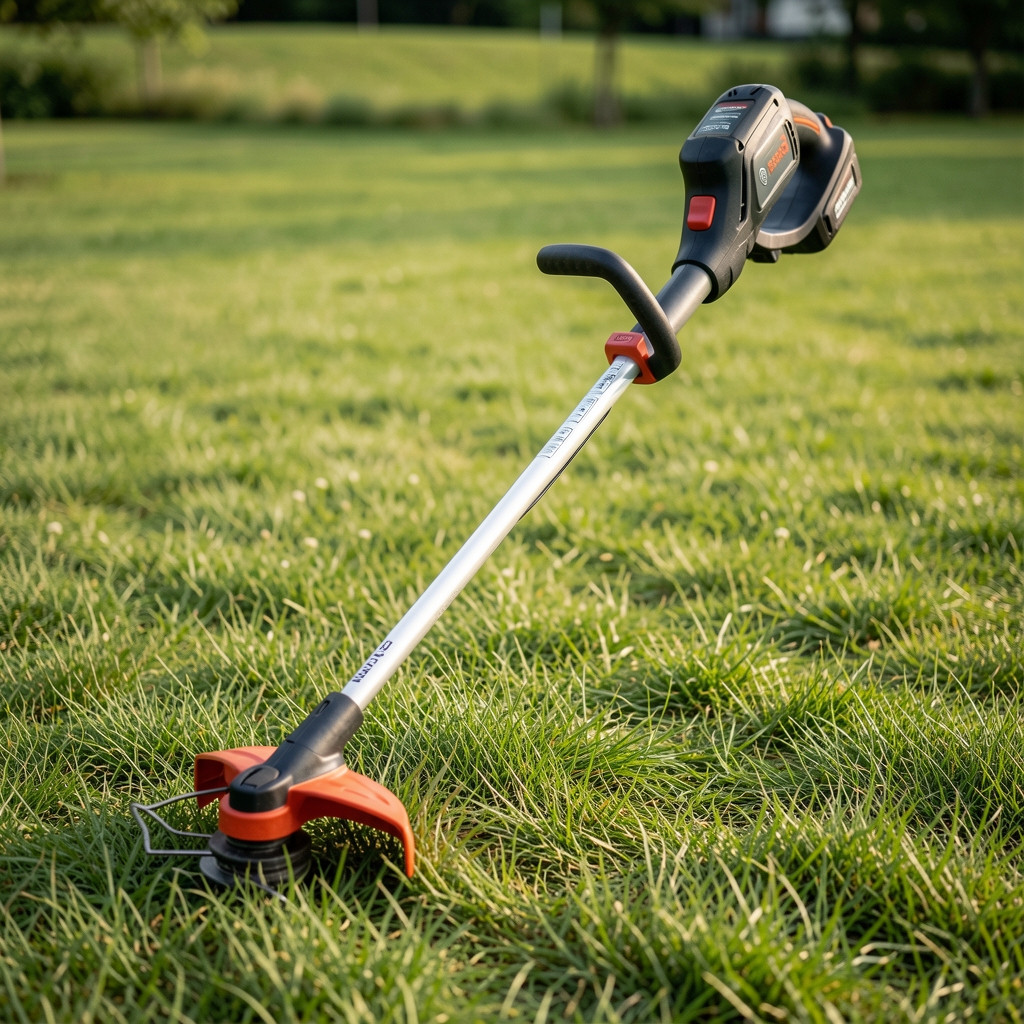 Bosch AdvancedTrimmer 36V akumulatorski trimer za travu sa fleksibilnim čeličnim žicem na zelenoj travi