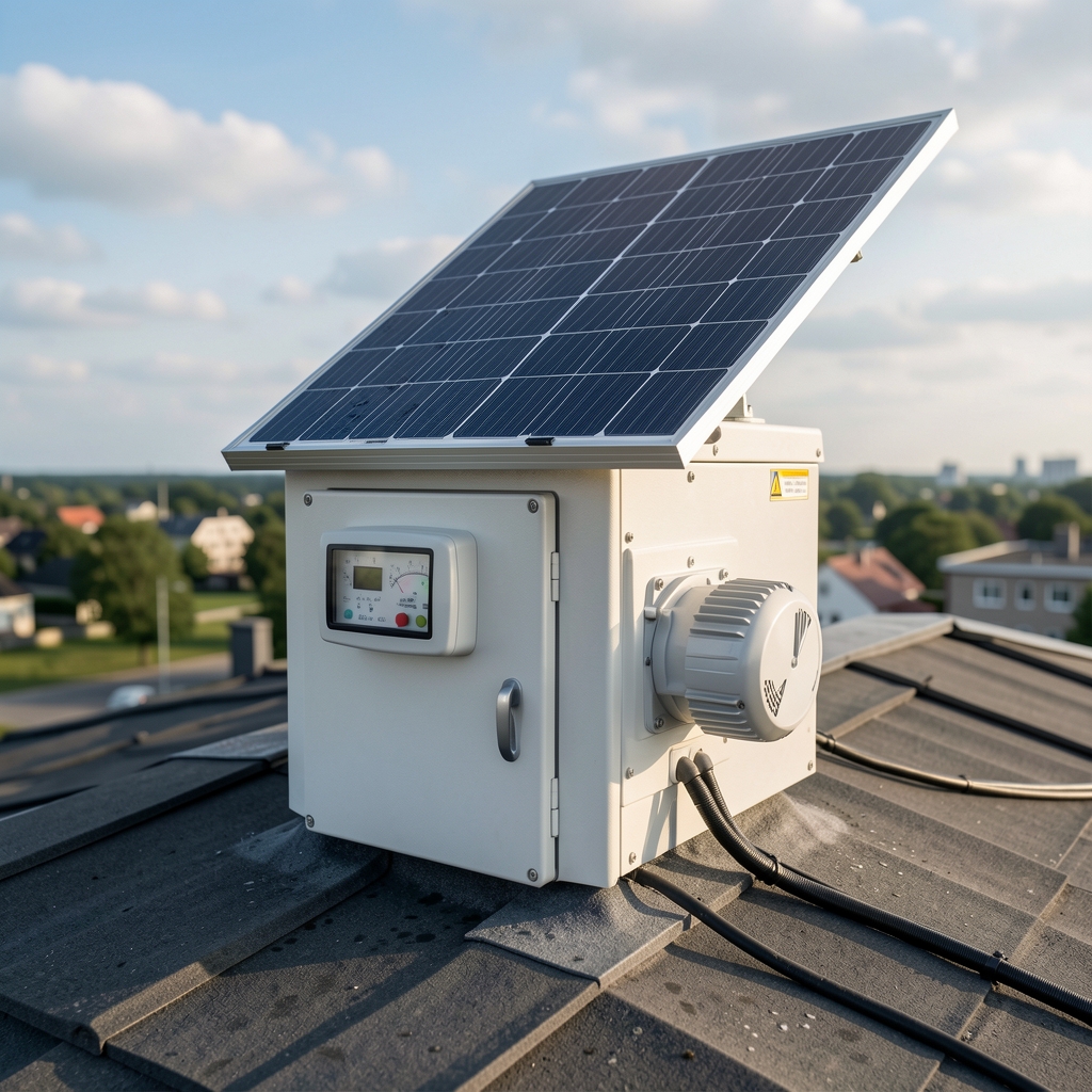 Davis ISS senzorski modul sa anemometrom, meračem padavina i solarnim panelom na krovu