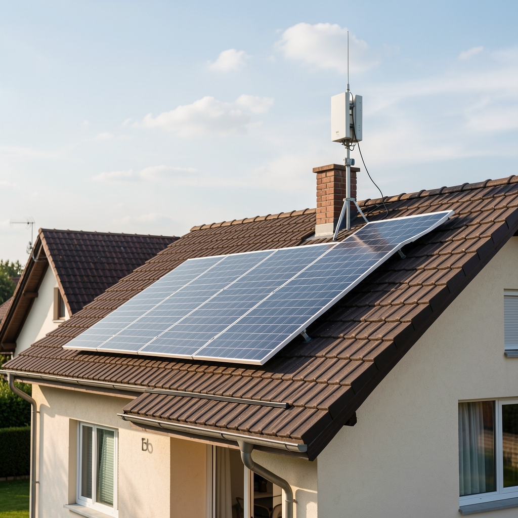 Davis Instruments Vantage Pro 2 profesionalna meteorološka stanica sa solarnim panelom i bežičnim predajnikom na krovu kuće